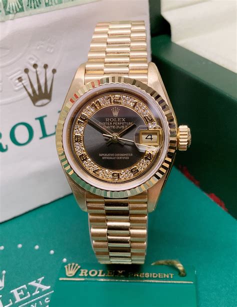 rolex 69178 gold|Rolex 69178 myriad diamond dial.